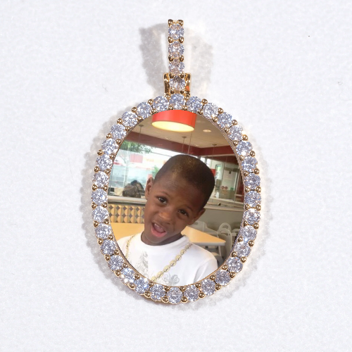 3D Oval Custom Picture Pendant
