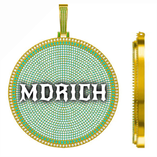 CUSTOM LETTER NECKLACE 3D BIG DISC