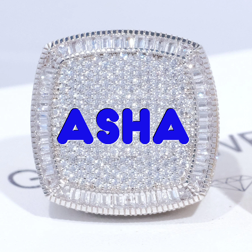 CUSTOM LETTER 3D ICED RING