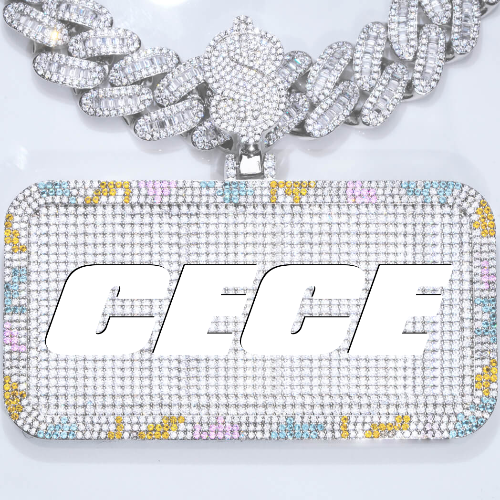 CUSTOM LETTER NECKLACE 3D COLORFUL SQUARE