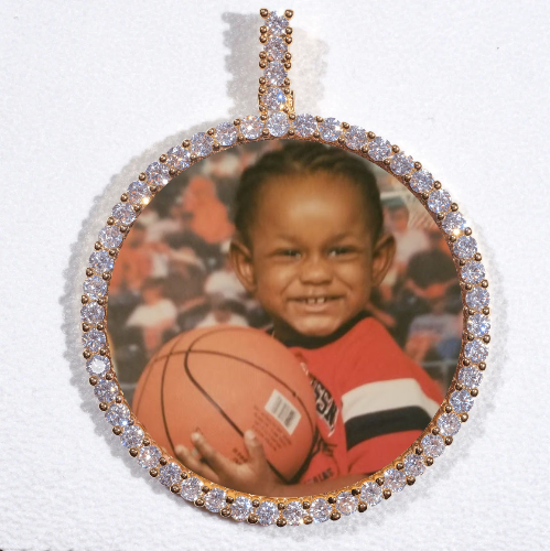 LARGE 3D CIRCLE CUSTOM PICTURE PENDANT