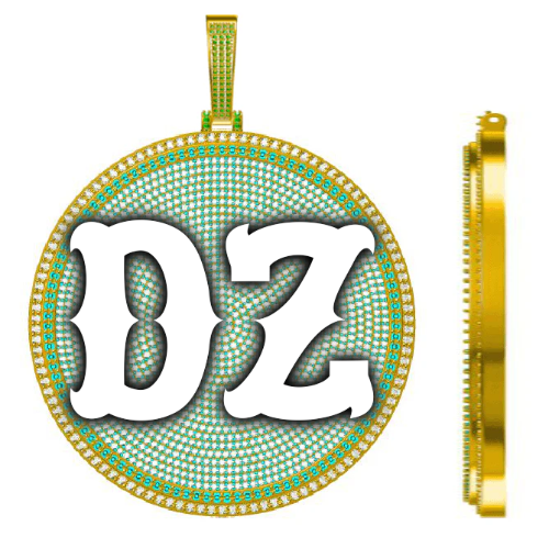 CUSTOM LETTER NECKLACE 3D BIG DISC