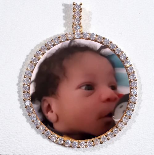 LARGE 3D CIRCLE CUSTOM PICTURE PENDANT