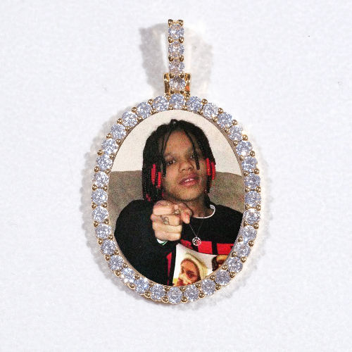 3D Oval Custom Picture Pendant