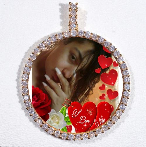 LARGE 3D CIRCLE CUSTOM PICTURE PENDANT