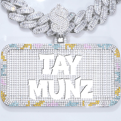 CUSTOM LETTER NECKLACE 3D COLORFUL SQUARE