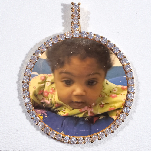 LARGE 3D CIRCLE CUSTOM PICTURE PENDANT
