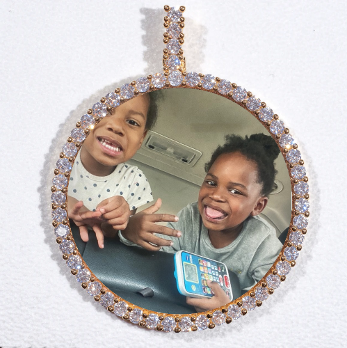 LARGE 3D CIRCLE CUSTOM PICTURE PENDANT