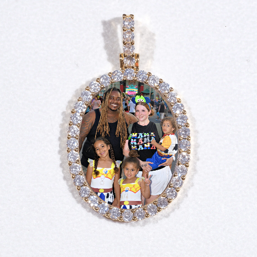 3D Oval Custom Picture Pendant