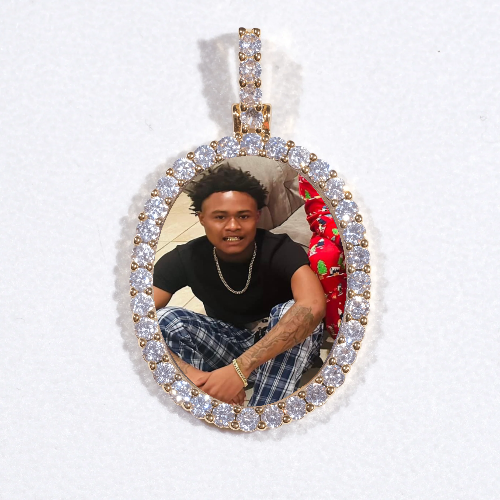 3D Oval Custom Picture Pendant