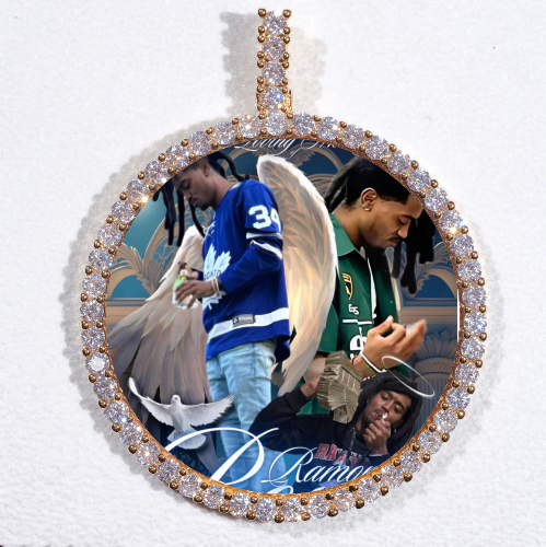 LARGE 3D CIRCLE CUSTOM PICTURE PENDANT
