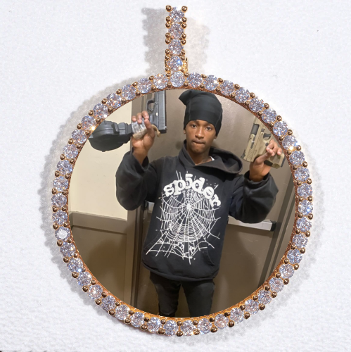 LARGE 3D CIRCLE CUSTOM PICTURE PENDANT