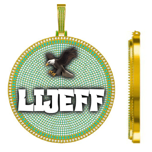 CUSTOM LETTER NECKLACE 3D BIG DISC