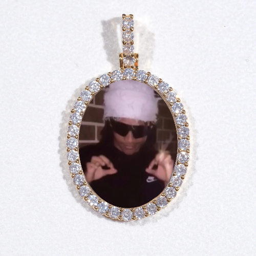 3D Oval Custom Picture Pendant