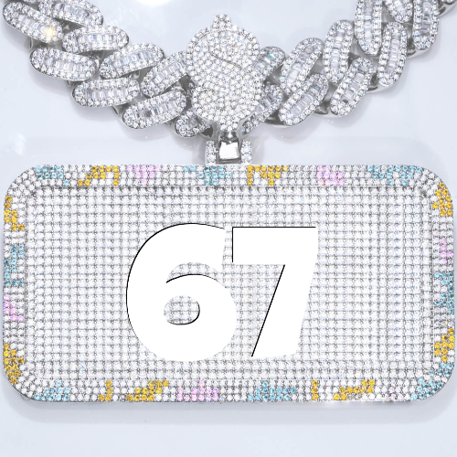 CUSTOM LETTER NECKLACE 3D COLORFUL SQUARE