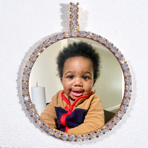 LARGE 3D CIRCLE CUSTOM PICTURE PENDANT