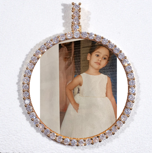 LARGE 3D CIRCLE CUSTOM PICTURE PENDANT