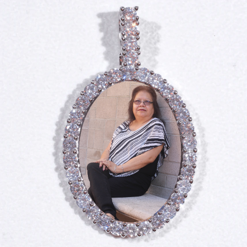 Large 3D Oval Custom Picture Pendant