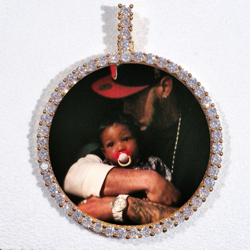 LARGE 3D CIRCLE CUSTOM PICTURE PENDANT