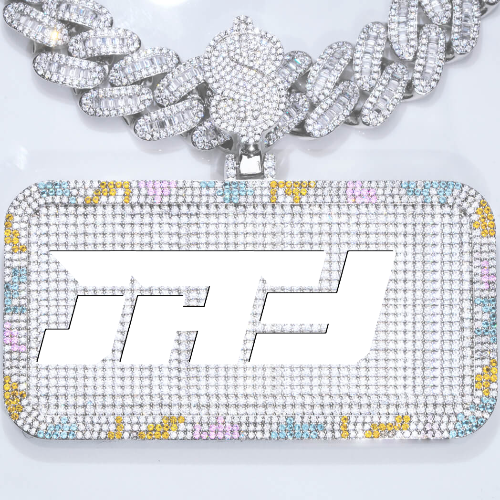 CUSTOM LETTER NECKLACE 3D COLORFUL SQUARE