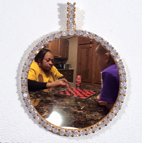 LARGE 3D CIRCLE CUSTOM PICTURE PENDANT