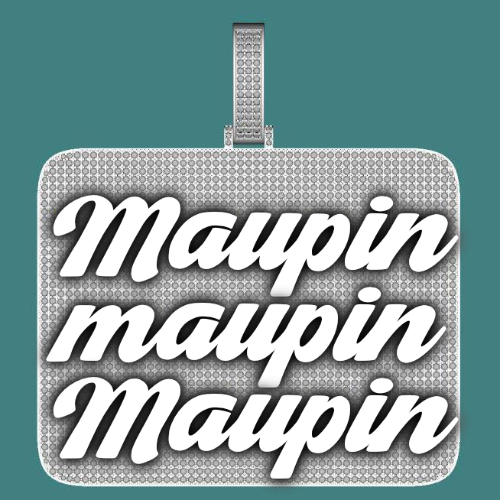 CUSTOM LETTER NECKLACE 3D BIG SQUARE