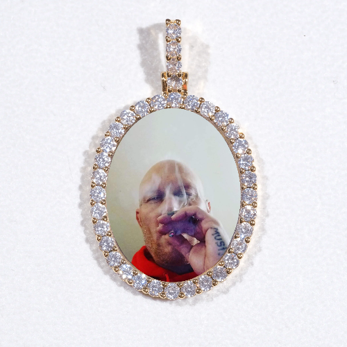3D Oval Custom Picture Pendant