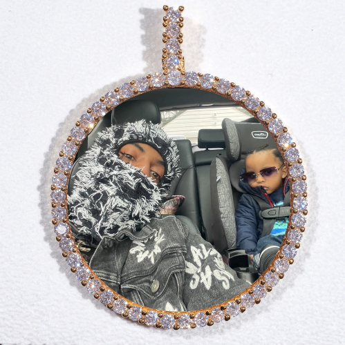 LARGE 3D CIRCLE CUSTOM PICTURE PENDANT