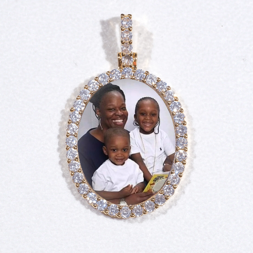 3D Oval Custom Picture Pendant