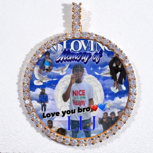LARGE 3D CIRCLE CUSTOM PICTURE PENDANT