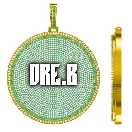 CUSTOM LETTER NECKLACE 3D BIG DISC