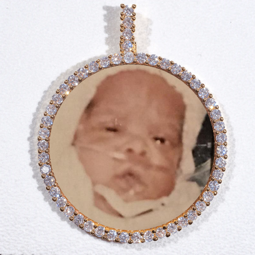 LARGE 3D CIRCLE CUSTOM PICTURE PENDANT