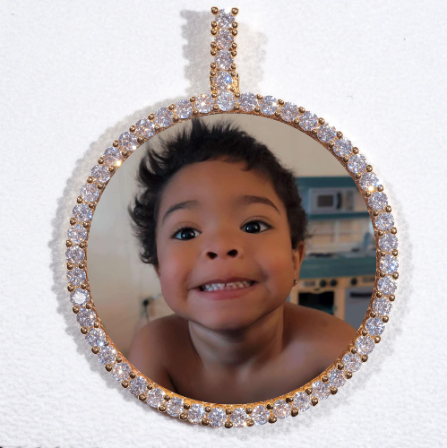 LARGE 3D CIRCLE CUSTOM PICTURE PENDANT