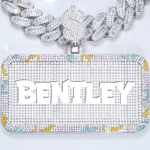 CUSTOM LETTER NECKLACE 3D COLORFUL SQUARE