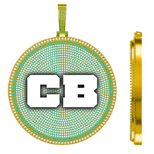 CUSTOM LETTER NECKLACE 3D BIG DISC