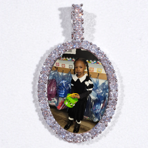 Large 3D Oval Custom Picture Pendant