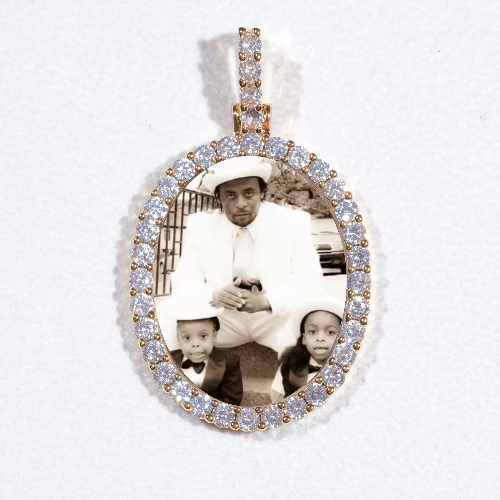 3D Oval Custom Picture Pendant