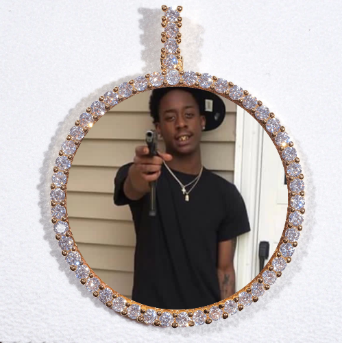 LARGE 3D CIRCLE CUSTOM PICTURE PENDANT