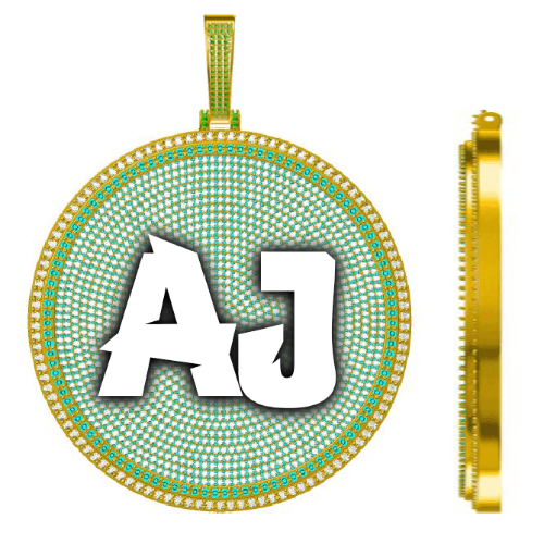 CUSTOM LETTER NECKLACE 3D BIG DISC
