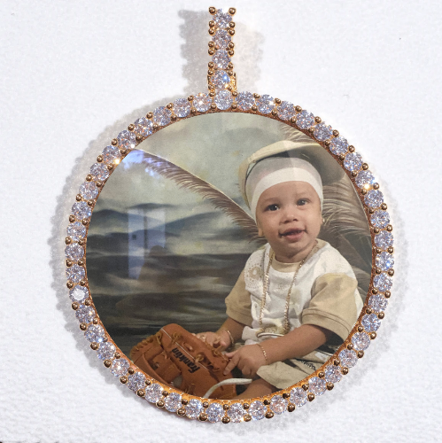 LARGE 3D CIRCLE CUSTOM PICTURE PENDANT