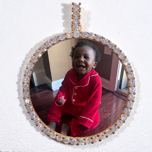 LARGE 3D CIRCLE CUSTOM PICTURE PENDANT