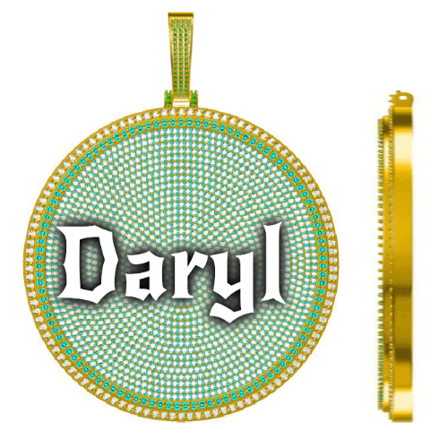 CUSTOM LETTER NECKLACE 3D BIG DISC