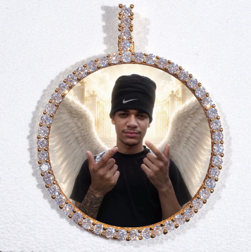 LARGE 3D CIRCLE CUSTOM PICTURE PENDANT