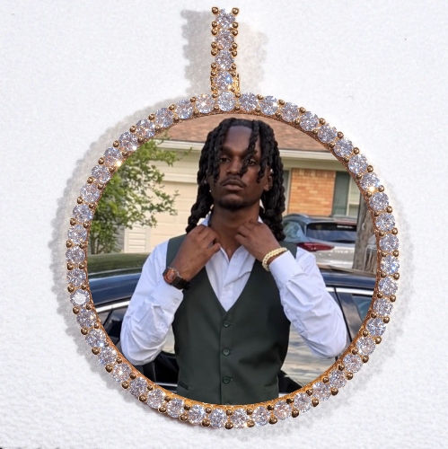 LARGE 3D CIRCLE CUSTOM PICTURE PENDANT
