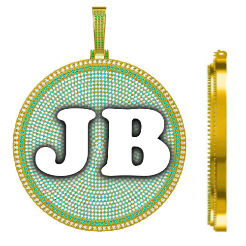 CUSTOM LETTER NECKLACE 3D BIG DISC