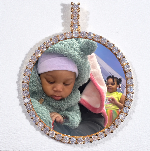 LARGE 3D CIRCLE CUSTOM PICTURE PENDANT
