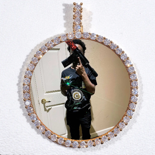 LARGE 3D CIRCLE CUSTOM PICTURE PENDANT