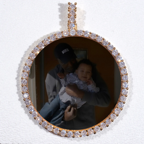 LARGE 3D CIRCLE CUSTOM PICTURE PENDANT