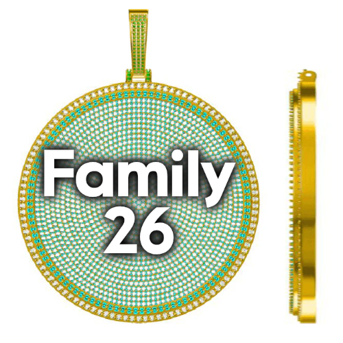 CUSTOM LETTER NECKLACE 3D BIG DISC