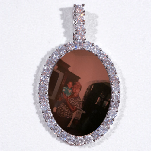 Large 3D Oval Custom Picture Pendant